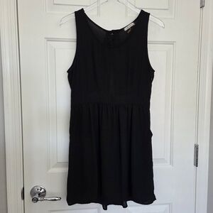 Freebird Women's Large Black Tank Dress With Pockets Cut Out Back Detail